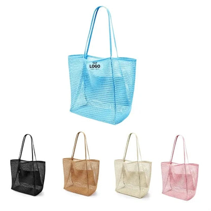 Mesh Beach Tote Women's Shoulder Handbag with Inner Pocket