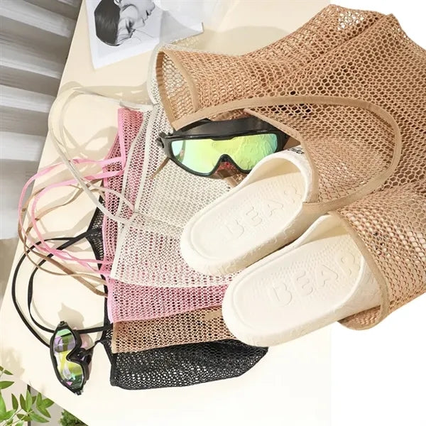 Mesh Beach Tote Women's Shoulder Handbag with Inner Pocket