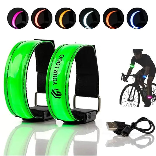 Running walking cycling rechargeable LED light up armband