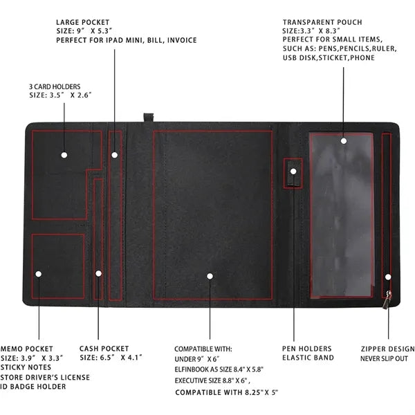 Multi Organizerfits A5 Size Notebook Folio Cover