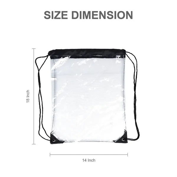 600D Polyester Clear Sling Drawstring Sports Travel Backpack