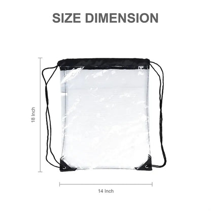 600D Polyester Clear Sling Drawstring Sports Travel Backpack
