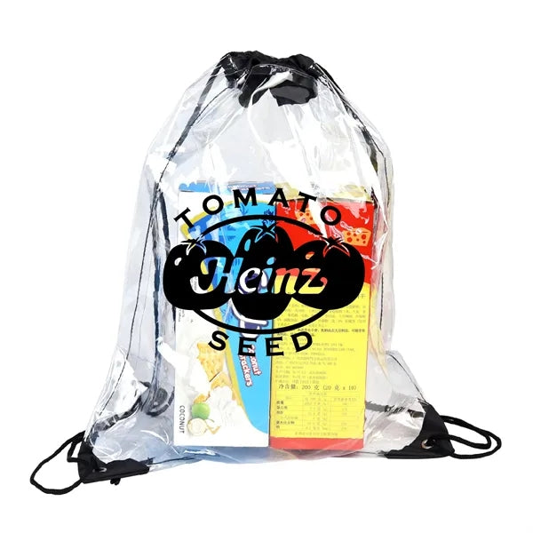 600D Polyester Clear Sling Drawstring Sports Travel Backpack