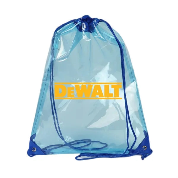 600D Polyester Clear Sling Drawstring Sports Travel Backpack