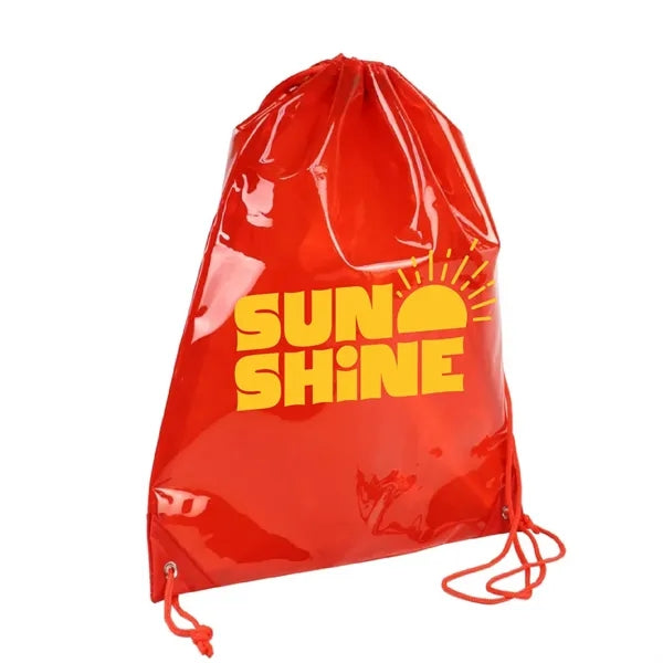 600D Polyester Clear Sling Drawstring Sports Travel Backpack