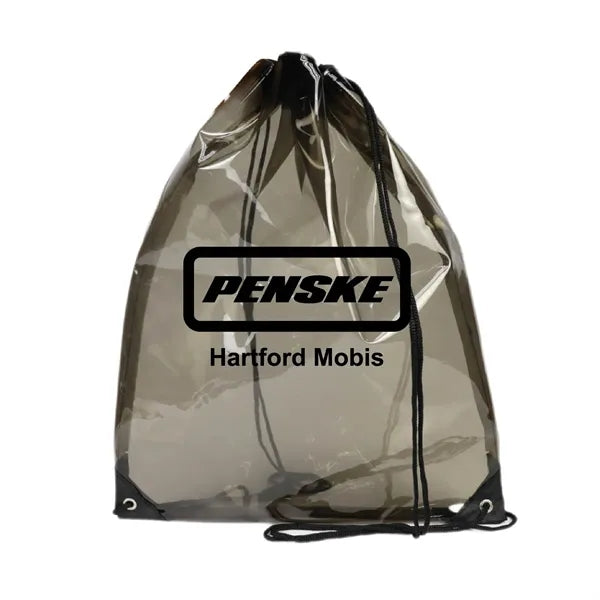 600D Polyester Clear Sling Drawstring Sports Travel Backpack