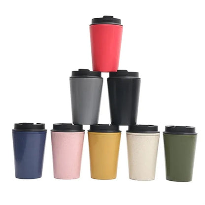 Eco-Friendly Wheat Straw Travel Mug with Lid