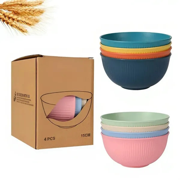 Unbreakable Wheat Straw Bowl Sets 4 PCS