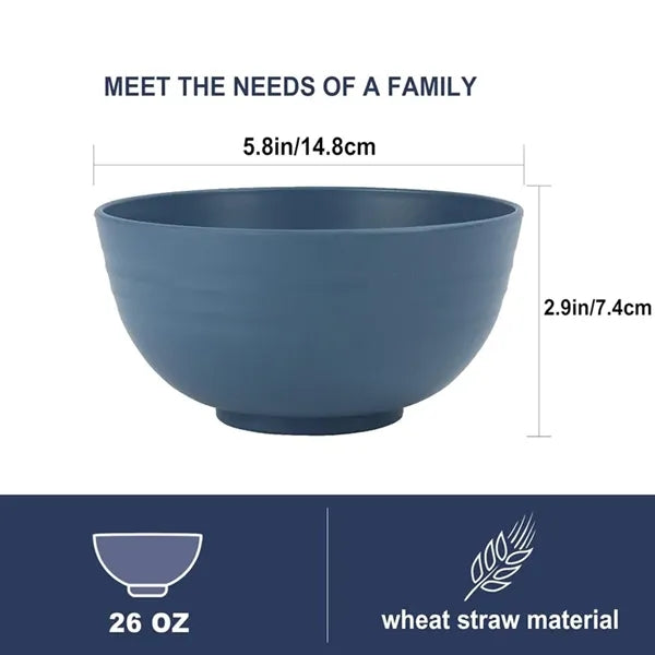 Unbreakable Wheat Straw Bowl Sets 4 PCS
