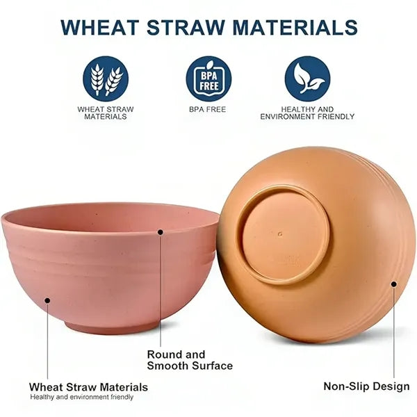 Unbreakable Wheat Straw Bowl Sets 4 PCS