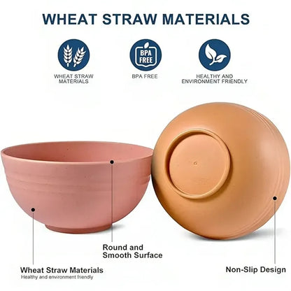 Unbreakable Wheat Straw Bowl Sets 4 PCS