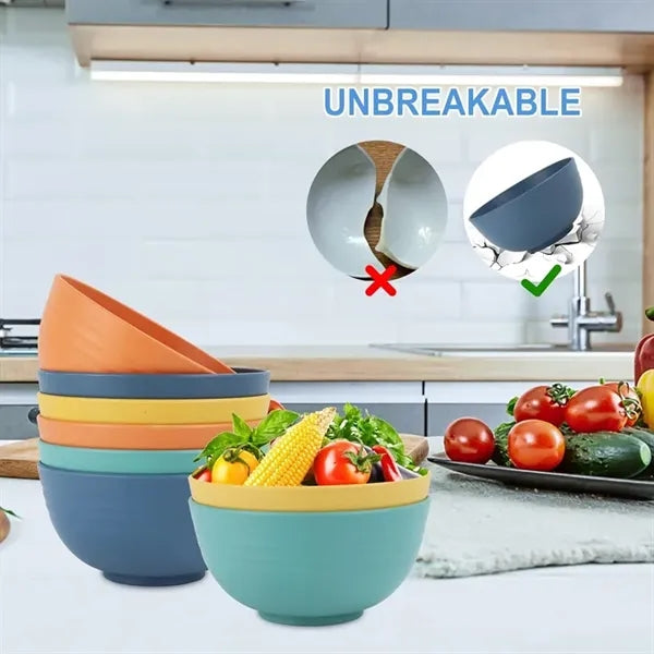 Unbreakable Wheat Straw Bowl Sets 4 PCS