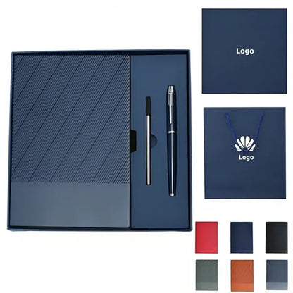 Business Diagonal Striped Notebook Gift Box Set