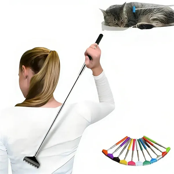 Portable Extendable Back Scratcher with Rubber Handle