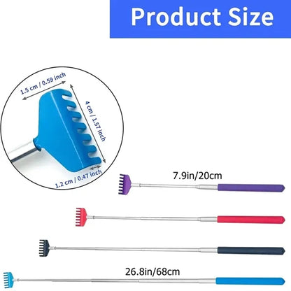 Portable Extendable Back Scratcher with Rubber Handle