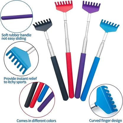 Portable Extendable Back Scratcher with Rubber Handle