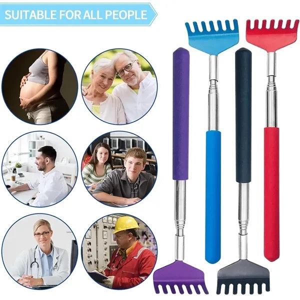 Portable Extendable Back Scratcher with Rubber Handle