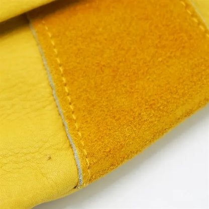 Yellow Cowhide Leather Palm Gloves