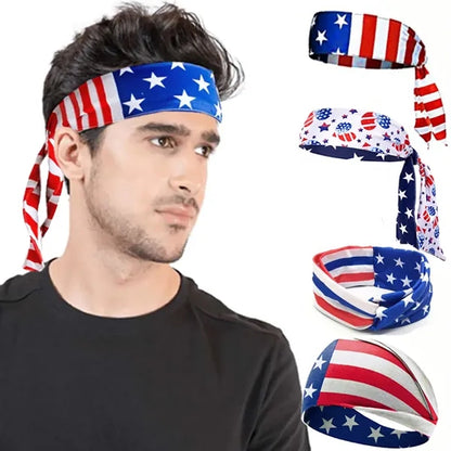 American Flag Headband Patriotic Sports Bandana