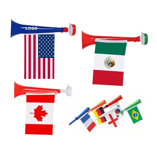 Vuvuzela Horn Cheering Flag Custom Fan Set