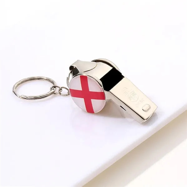 Soccer Team Whistle Keychain Metal Fan Accessory Gift
