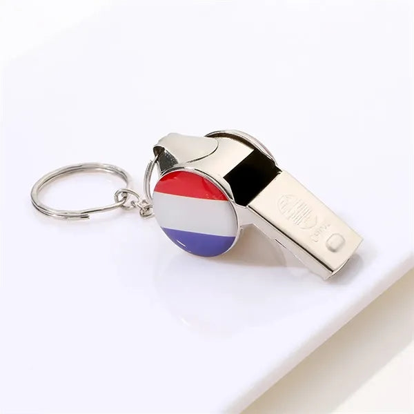 Soccer Team Whistle Keychain Metal Fan Accessory Gift