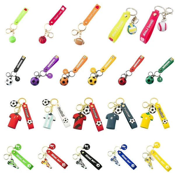 PVC Soccer Keychain - Sports Ball Charm Bag Decor