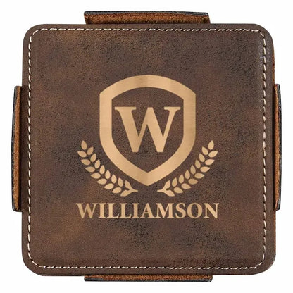 4-Piece Coaster Set With Holder