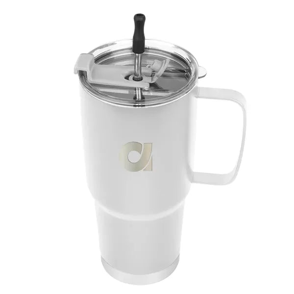 30 Oz. Lisbon Stainless Steel Tumbler With Straw