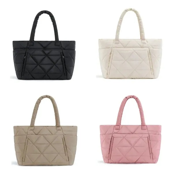 Puffy Tote Bag with Zipper