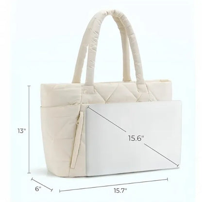 Puffy Tote Bag with Zipper