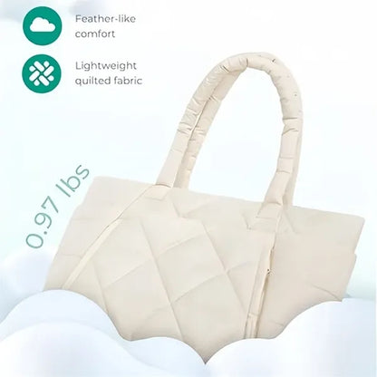 Puffy Tote Bag with Zipper