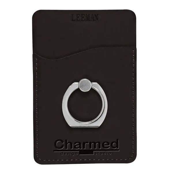 Leeman Tuscany Card Holder with Metal Ring Phone Stand