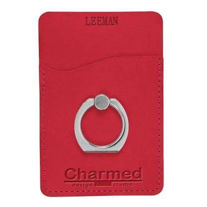 Leeman Tuscany Card Holder with Metal Ring Phone Stand