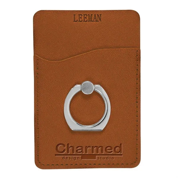 Leeman Tuscany Card Holder with Metal Ring Phone Stand