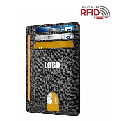 Slim Minimalist Front Pocket RFID Blocking Leather