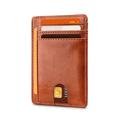 Slim Minimalist Front Pocket RFID Blocking Leather