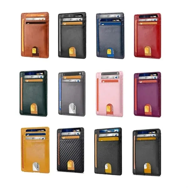 Slim Minimalist Front Pocket RFID Blocking Leather