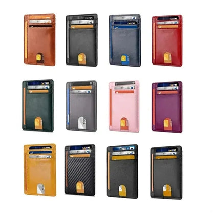 Slim Minimalist Front Pocket RFID Blocking Leather