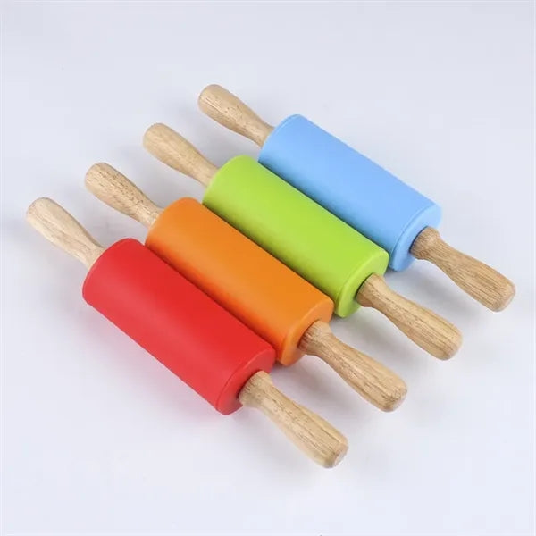 Silicone Rolling Pin With Wooden Handle