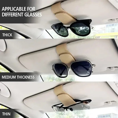 Magnetic Leather Glasses Holder & Ticket Card Clip