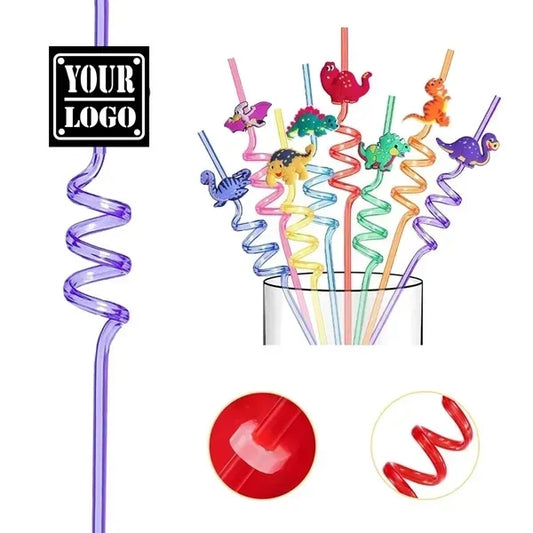 Custom Funny Dinosaur Drinking Straws
