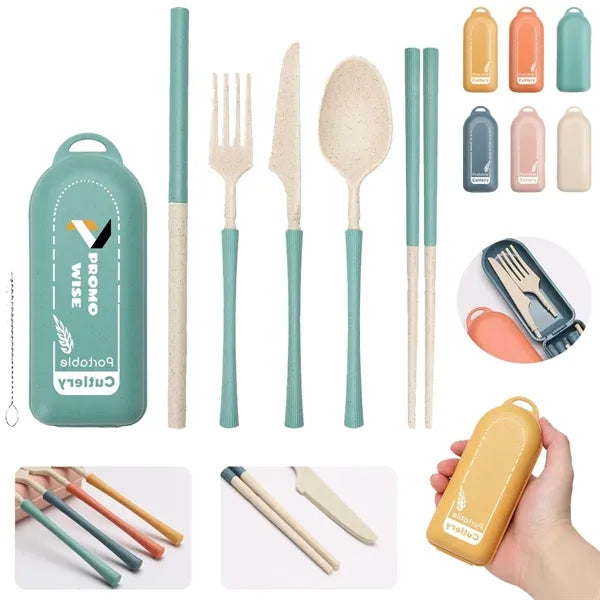 Environmentally Friendly Wheat Straw Foldable Tableware Set