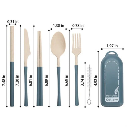 Environmentally Friendly Wheat Straw Foldable Tableware Set