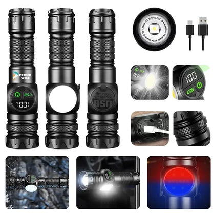 Multifunctional Digital Display Flashlight Magnetic Suction