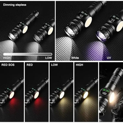 Multifunctional Digital Display Flashlight Magnetic Suction