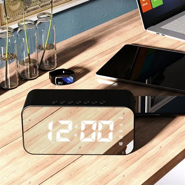Multifunctional Mirror Alarm Clock Card Bluetooth Speaker