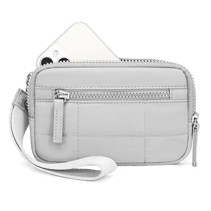 Women'S Small Nylon RIFD Wristlet Wallet With 3 Zippers