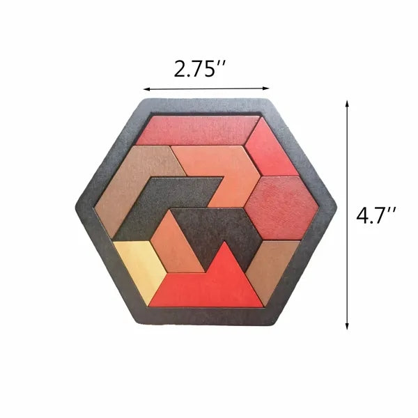 Wooden Tangram Puzzle with Hexagon