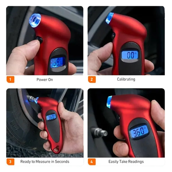 High-Precision Digital Tire Pressure Gauge With Handle